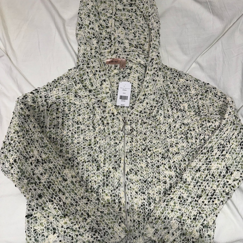 Women's Multicolor Knit Hooded Jacket
